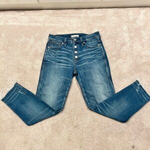 Madewell Slim Straight Jeans: Distressed Button-Front Edition Size 28